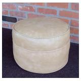 Vintage Mid Century Modern Vinyl Pouf Ottoman