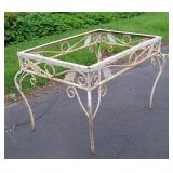 Vintage Wrought Iron Garden Bench Missing the Top
