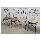 4 ice cream parlor chairs
