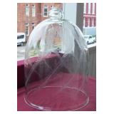 Antique Glass Bell Jar Cloche Dome w/ Fern