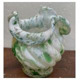 Blown glass ruffle edge vase