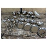 Box of silver/chrome serving pieces
