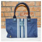 Navy blue/white Tory Burch purse/tote. Small