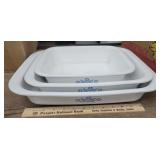 3 Corning Ware casseroles