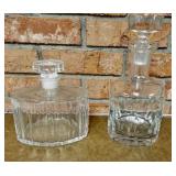 Two clear glass decanters. Both look new. Krosono