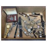 Box lot of watches and watch parts