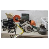 Tools, drill, saw, air station, etc