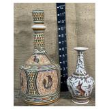 Portuguese decanter & vase