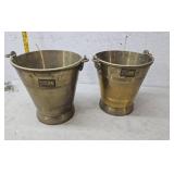 2 brass buckets