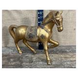 HEAVY gold toned horse statue