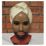 Marwal Chalkware Bust-Hindu/Indian Man. 11" tall
