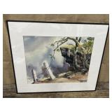 Vestal artist Marian Simpson framed watercolor