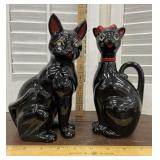 Vintage Black cat bank & vinegar jug