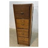 4 drawer oak file 19x26x57. Needs some repair