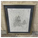 Asian print on mulberry paper approx 25"x20