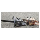 2 chainsaws