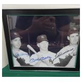 Framed photo 8x10 Joe Dimaggio, Mickey Mantle,