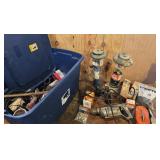 Tub lot, lanterns, tools, binoculars,etc