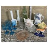 Wade planter, Coca Cola 26oz bottles, tea pots