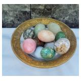 Gold rimmed dragon design 10"  bowl with polished