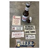 Vintage Shangri speedway Owego sign, misc signs,