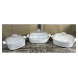 3 Corningware casseroles