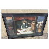 Indian painting on silk(?) w/ note on back approx