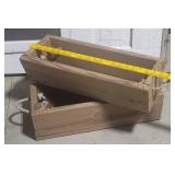 2 wooden window boxes