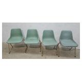 4 mid century Shamrock neatway stacking chairs
