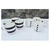 IKEA black and white coffee cups. Lot of 8. Black