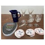 Advertising bar ware. Lord Calvert, grey goose,