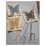 3 butterfly garden stakes