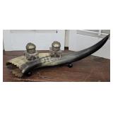 Steer horn double inkwell