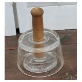 Glass cow butter mold/press