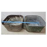 2 galvanized wash tubs