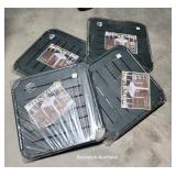 4 Green patio tables - new - stackable