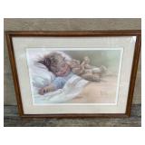 Framed Bessie Pease Gutmann print - child