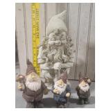 4 garden gnomes - resin
