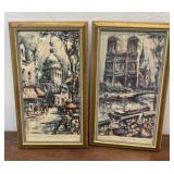 2 frames Vintage Marius Girand Art Prints Paris