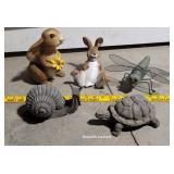 Cutest ever garden statues - snail, bunnies,