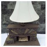 Wonderful Artisan made fireplace lamp. Unsure if