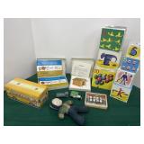 Bag lot of vintage toys - curious George stacking