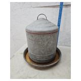 Galvanized chicken waterer