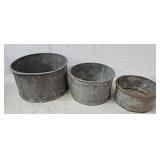 3 galvanized grain measures