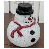 Hand blown art glass snowman - heavy