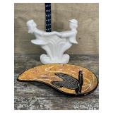 Boys and girl figure, pottery bowl/dish