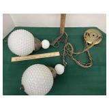 Vintage Hobnail hanging lamp. Needs cleaning and