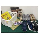 Basket of shoes, Hummel collector books,