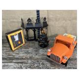 Fall/Halloween truck w/ pumpkins, ceramic tree,