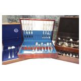 Vintage silverware chests-(3). None complete. Two